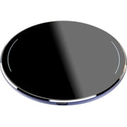 Wireless Charger Thin Aviation Aluminum Computer Numerical Control Technology Fast Charging Pad Navy Blue NO AC Adapter