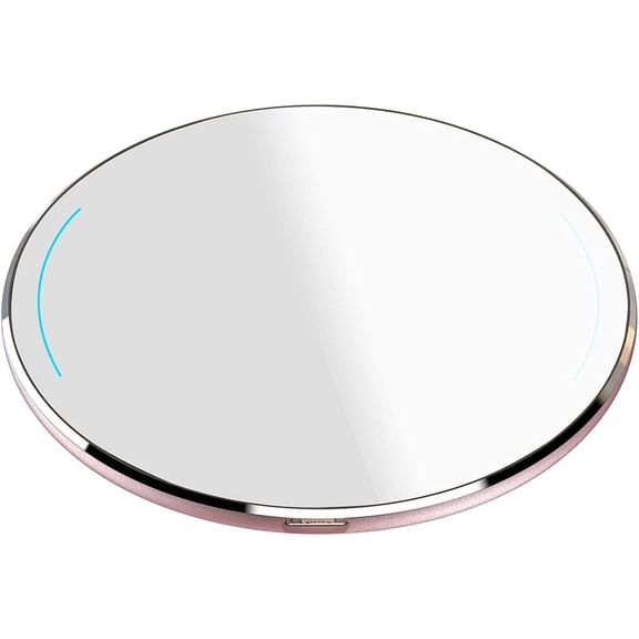 Wireless Charger Thin Aviation Aluminum Computer Numerical Control Technology Fast Charging Pad Rose Gold (NO AC Adapter)