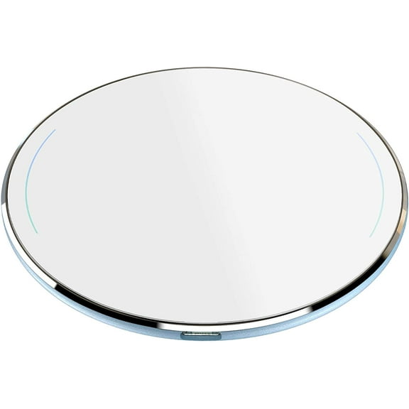 Wireless Charger Thin Aviation Aluminum Computer Numerical Control Technology Fast Charging Pad Sky Blue (NO AC Adapter)