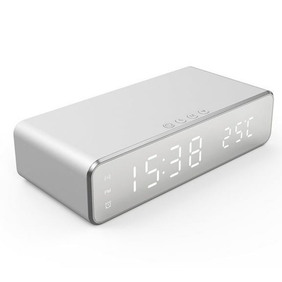 Wireless Charger Time Alarm Clock LED Digital Thermometer Earphone Phone Chargers Fast Charging Dock Station