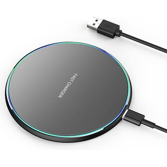 Wireless Charger, Wireless Charging Pad Compatible with iPhone 16 15 14 13 12 11 Pro Max/Mini/Plus/XR, 15W Max Fast Wireless Charging Pad Mat for Samsung Galaxy S23/S22/S21/S20/S10, AirPods Pro/3/2