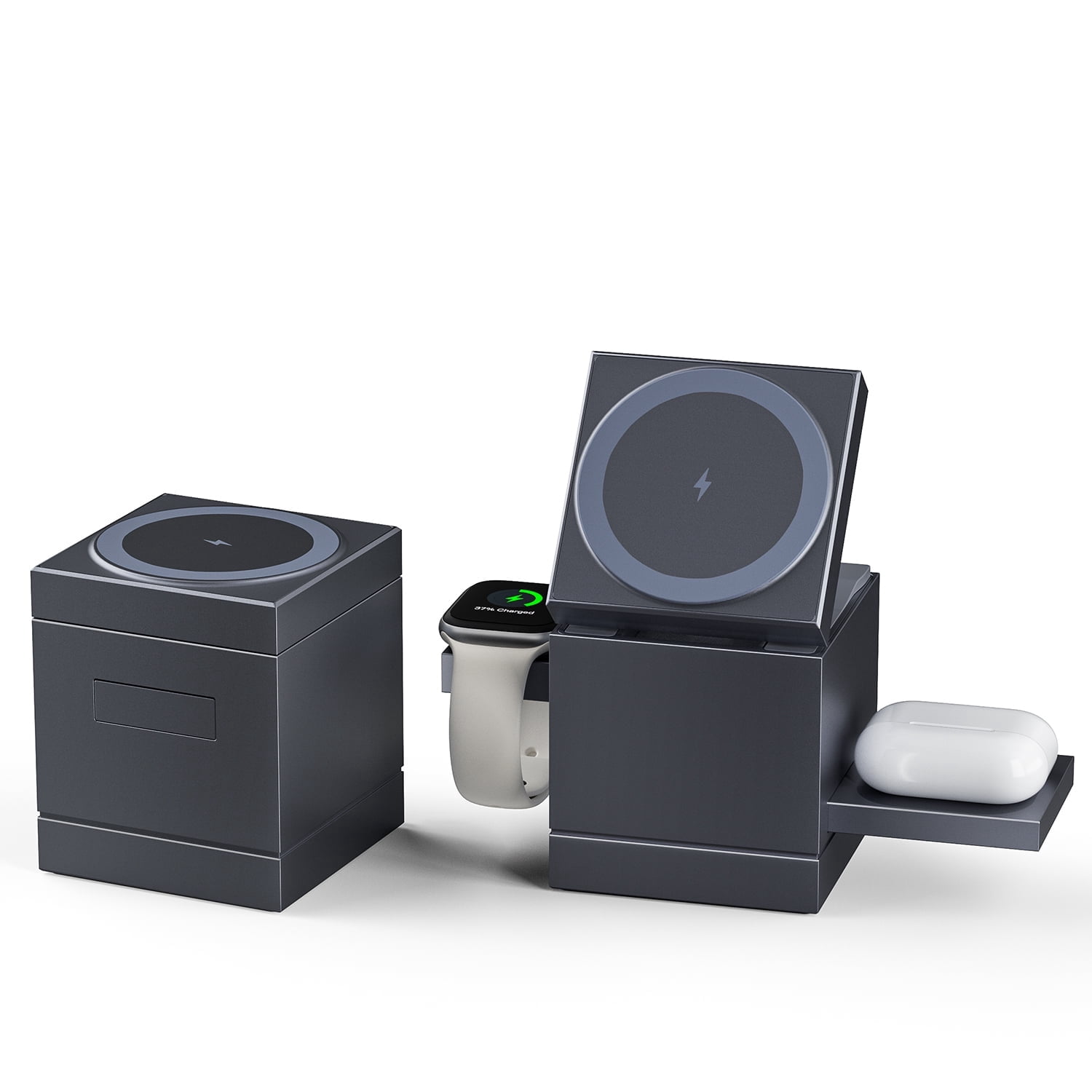 Wireless Charger for iPhone 16 Charger Cube 3 in 1 Charging Station for Multiple Devices, Magnetic Charger for iPhone 16/15/14/13/12, for Apple Watch, for AirPod