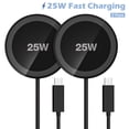 thumbnail image 1 of 25W Wireless Charger, Qi2.2 Fast Charging Pad for iPhone 18 17 16 15 13 14 12 Series, Magnetic Portable Charger for AirPods 4 3 2, Ideal for Travel Home Office, Black(2 Pack), 1 of 9