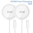 thumbnail image 1 of Magnetic Charging Pad, 25W Qi2.2 Wireless Charger for iPhone 18 17 16 15 13 14 12 Series, Portable Charger for AirPods 4 3 2, Ultra-Thin, White(2 Pack), 1 of 9
