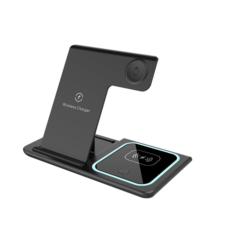 Wireless Charger,iPhone Charging Station for iPhone 16/15/14/13/12/11/Pro Max/Plus, 3 in 1 Wireless Charging Stand for iWatch SE 10/9/8/7/6/5/4/3, Airpods Pro/3/2 Black