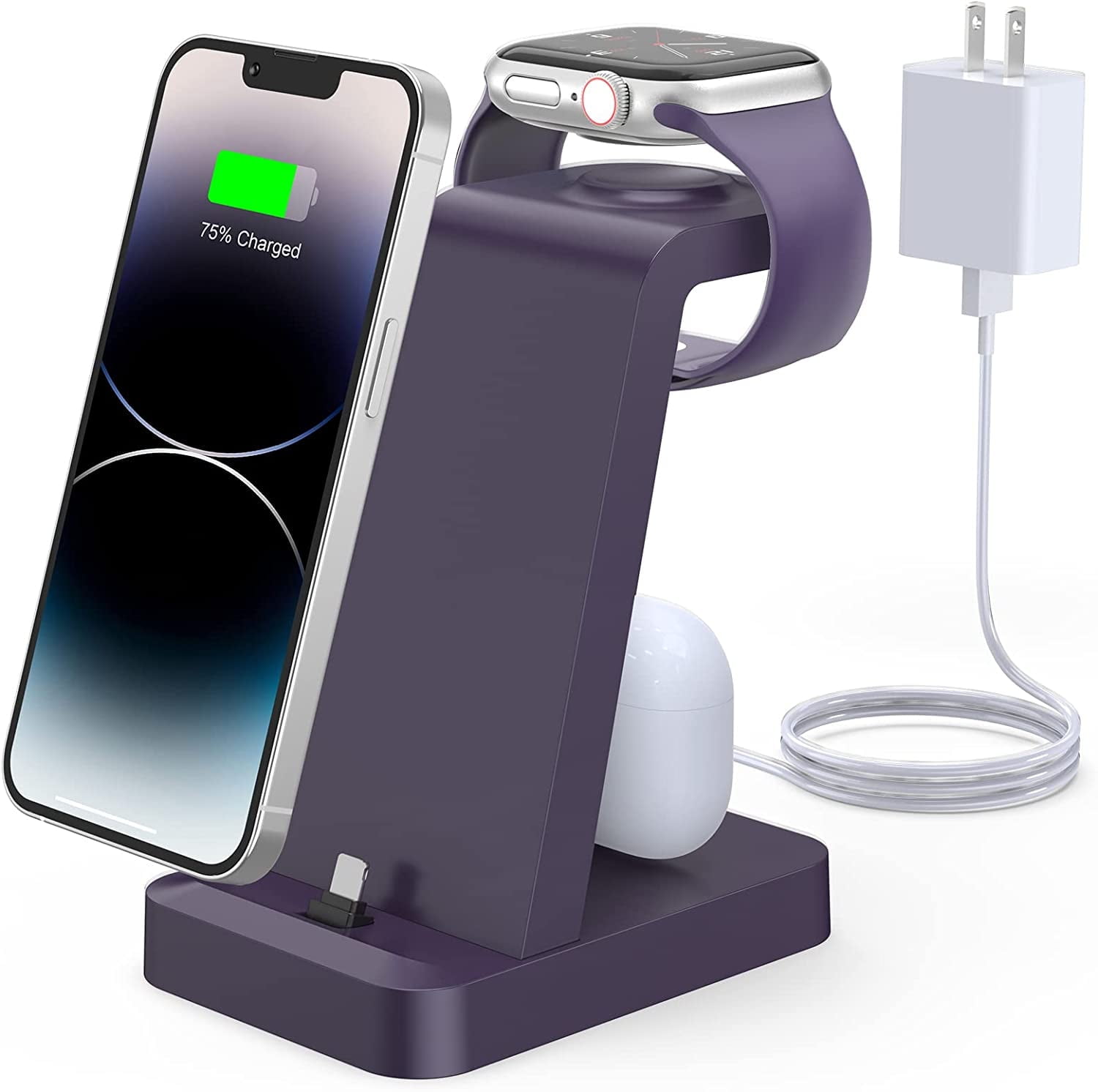 10€02 sur Support Chargeur 3 en 1 pour IPHONE Xr IWATCH AIRPODS Lightning  Station d'Accueil (NOIR) - Chargeur pour téléphone mobile - Achat & prix