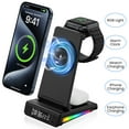 thumbnail image 1 of Wireless Charger for iPhone,HopePow 5 in 1 Portable Fast Magnetic Wireless Charger Stand Dock with Alarm Clock for iPhone Apple Watch Airpods Charging Station for Apple Multiple Devices, 1 of 9