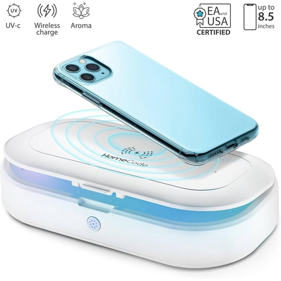 Wireless Charger with Aromatherapy | UV-C Light | Versatile Applications | Compact and Portable | Safety Mechanisms | White