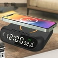thumbnail image 1 of Wireless Charging Alarm Clock Charger Fast 15W Digital Temperature Black, 1 of 9