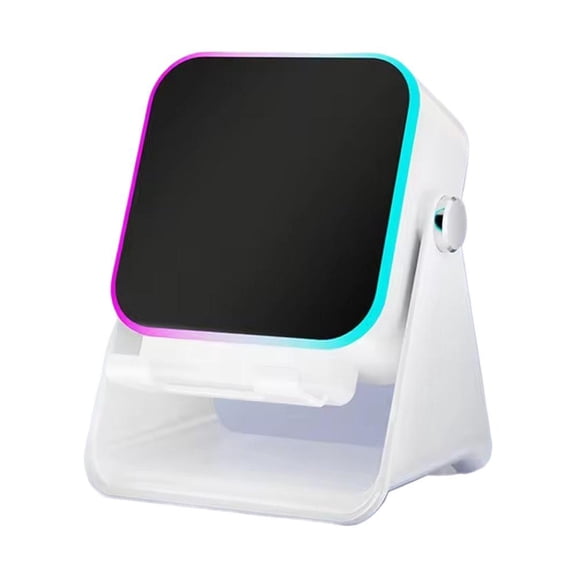 Wireless Charging Bluetooth Speaker Stand 57mm Subwoofer, RGB Light , Auto Play/Pause, 5000mAh Battery, for Phone Live Streaming & Desktop Use (Black/White)