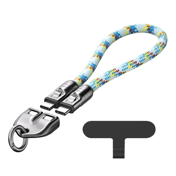 Wireless Charging Cable, Wearable Charging Bracelet, Fast Charging 240W for Laptops Phones Tablets, Durable Nylon Clasp, Data Transfer 480Mbps, Portable Power Solution