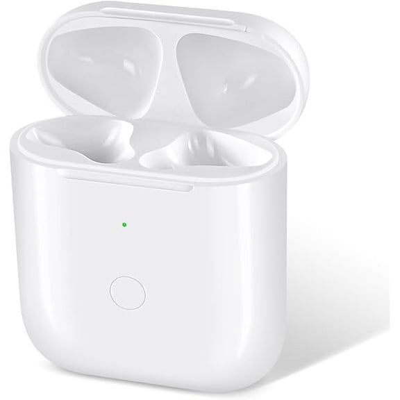 Wireless Charging Case Replacement Compatible with AirPod 2 1, Air Pod Charger Case with Bluetooth Pairing Sync Button, Without YJJSKEJI, White