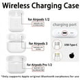 thumbnail image 1 of #Wireless Charging Case Replacement Compatible with for airpods Pro 1 2 3 Charger Case with Bluetooth Pairing Sync Button, 1 of 5