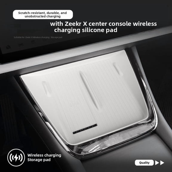 Wireless Charging Dashboard Mat Fabricated from Silicone with Texture to Reduce Slippage on For 26 X Vehicles (White)