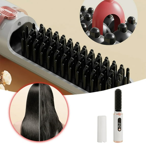 Wireless Charging Hair Brush with Portable Mini Design Negative Ion Technology for Effortless Styling and Damage- Results