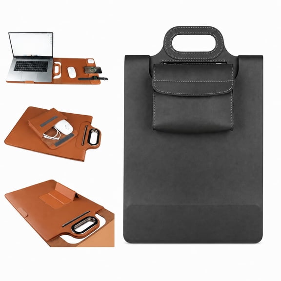 Wireless Charging Laptop Bag, Laptop Sleeve with Charging Pocket, Travel Workstation Case for 15.6 Inch Laptop