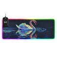 thumbnail image 1 of Wireless Charging Mouse Pad Large RGB Gaming Desk Mat 13 Light Modes Mousepad 31.5x11.8 Colorful Swimming Swan, 1 of 6