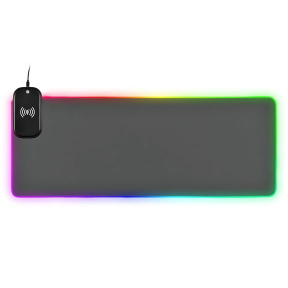 Wireless Charging Mouse Pad Large RGB Gaming Desk Mat 13 Light Modes Mousepad 31.5x11.8 Dark Grey