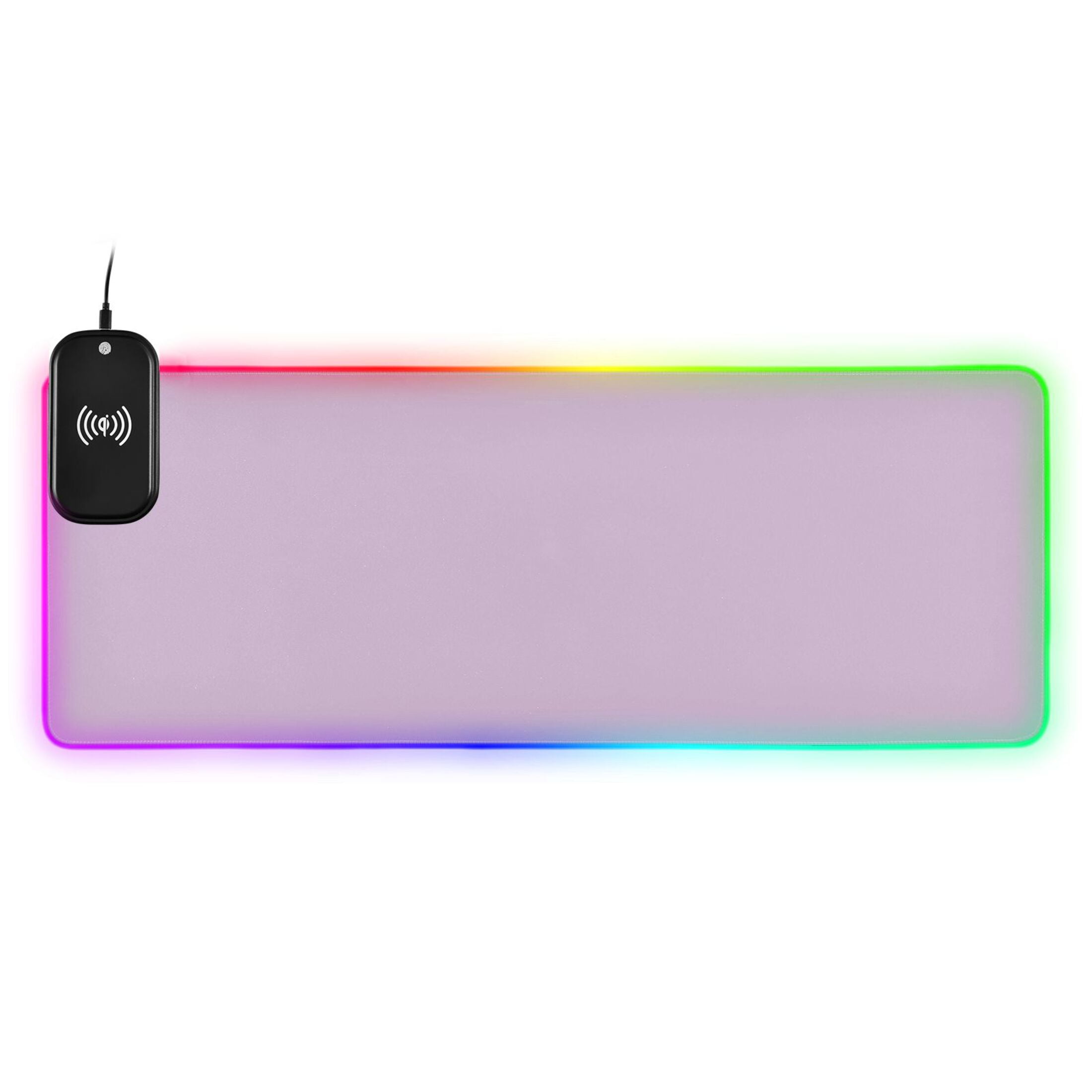 Wireless Charging Mouse Pad Large RGB Gaming Desk Mat 13 Light Modes Mousepad 31.5x11.8 Taro Purple