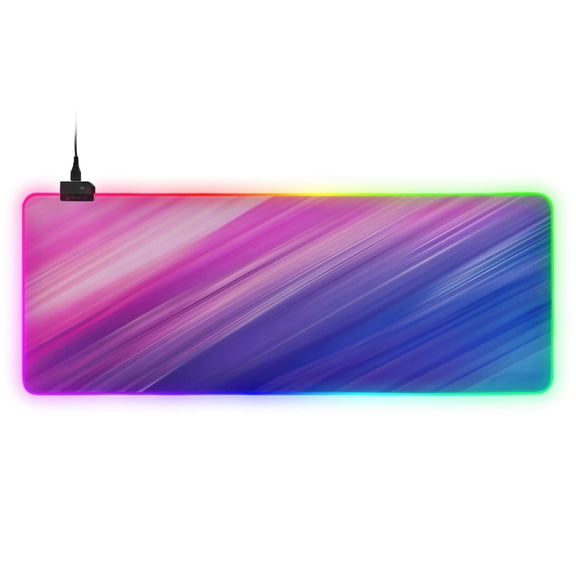 Large RGB Gaming Mouse Pad Led Glowing Mousepad Non-Slip Rubber Base 13 Light Modes 35.4x15.7 Pink To Blue Gradient Color