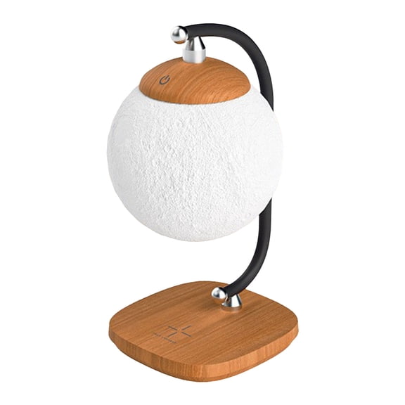 Wireless Charging Night Light LED Table Lamp with Dimmable Touch Control, Realistic Lunar Design, Eye Protection, USB Rechargeable Bedside Lamp