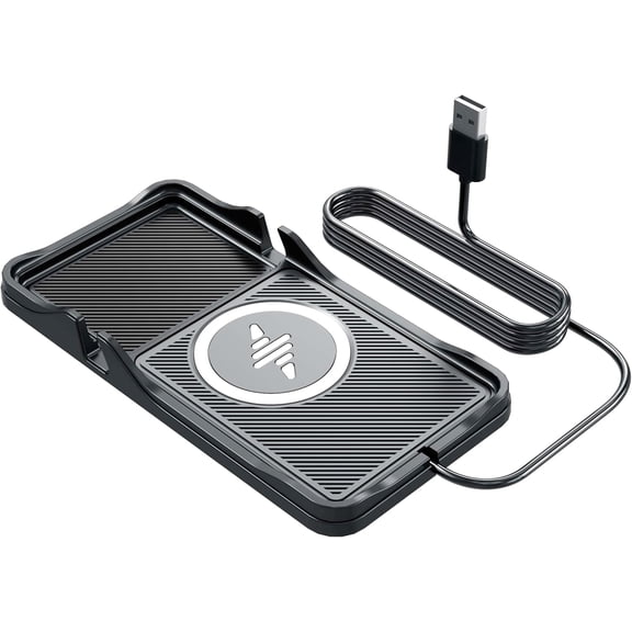 Wireless Charging Pad for Car, 20W 15W Fast Wireless Car Charger Pad with Anti-Slip Dashboard Phone Holder, Wireless Phone Charger for Android iPhone 17 16 15 14 13 Pro Max, Samsung, Car Charging Mat