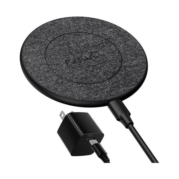 YJJSKEJI Wireless Charging Pad with Wall Charger, 15W Max Wireless Charger for iPhone 15/14/13/12/11/X/8 Mini/SE/Pro/Max/Plus, S23/S22/S21/S20/S10/S9/S8/S7/Note20/10/9/8, Air Pods/Pro, 1 Pack