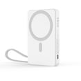 thumbnail image 1 of Wireless Charging Power Bank — Magnetic Portable Charger (Built-in Cable) | 15W Wireless Fast Charging | 20W PD USB-C Port | For iPhone 17/15/14/13/12 Series | White, 1 of 13