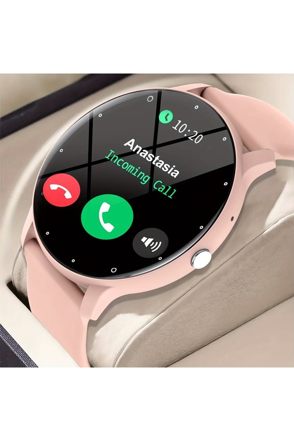Wireless Charging Smart Watch with 230mAh Battery, Silicone Strap, Multi-Sport Modes, Call/SMS Alerts, Compatible iPhone Android