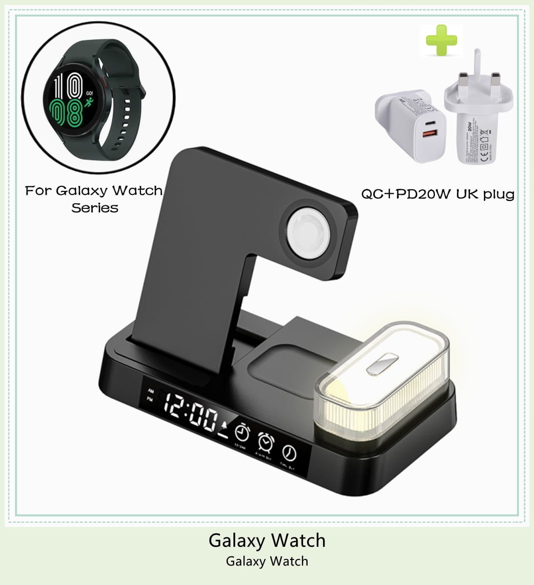 Wireless Charging Station 3 in 1 for Samsung S22 Galaxy Watch 5/4/3 Qi