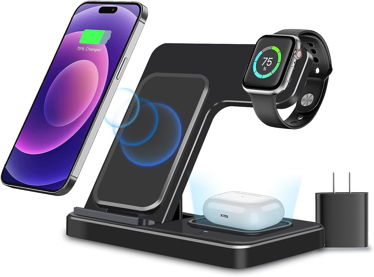 Wireless Charging Station Multiple Devices 3in1 Phone Fast Multi