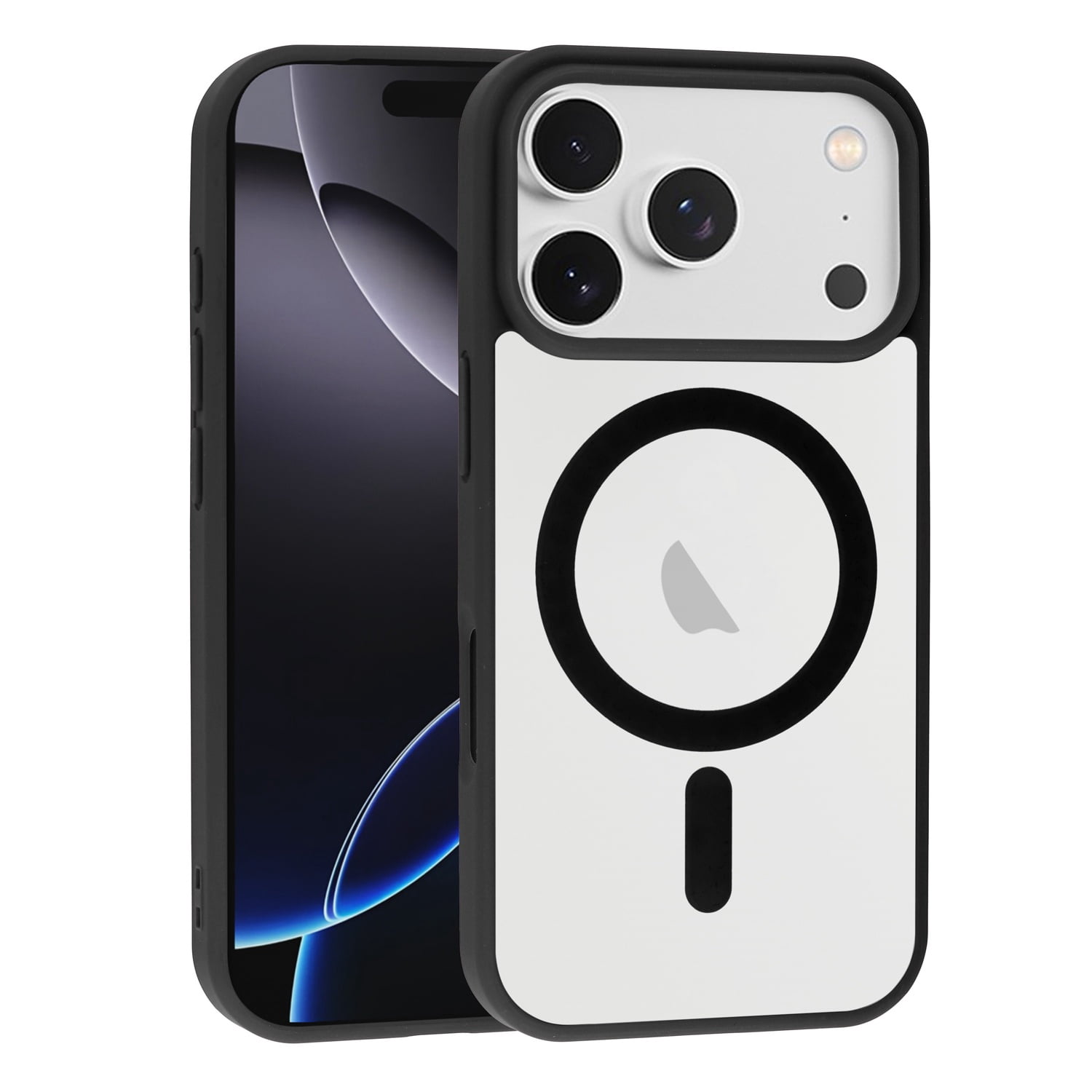 Wireless Charging Transparent Case for iPhone 17 Pro Max - Black
