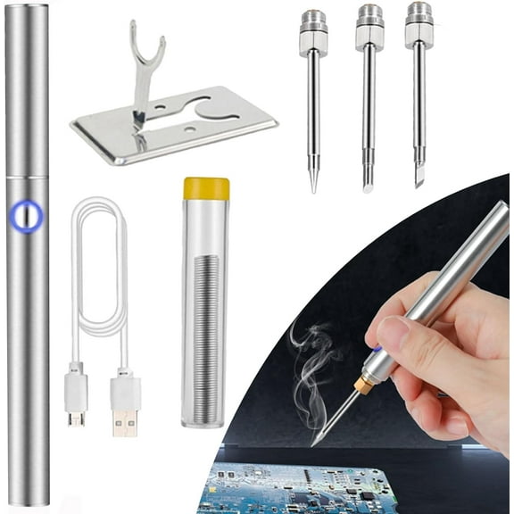 Wireless Charging Welding Tool electric tool, 1 * Soldering Iron Pen+1 * Data Cable Electrical Tools, Silver