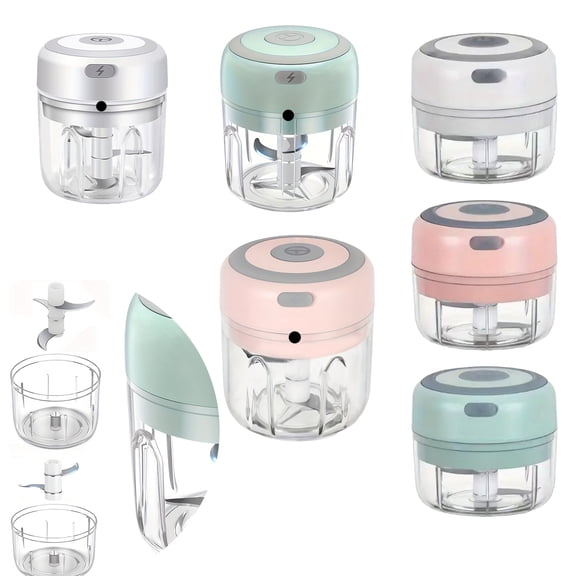 Wireless Chopper, Small Chopper, Blender and Processor Combo, Portable Blender Rechargeable, Home Cooking, Clear Vessel, 1 Pc