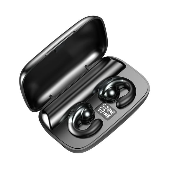 Wireless Clip-On Earbuds with 144-Language Translator - Bluetooth 5.4 Open-Ear Headphones for Running/Cycling/Driving, 36H Playback (Black)