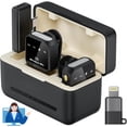 thumbnail image 1 of Wireless Clip-On Mic with Case - HDNoise Cancellation, 164ft Transmission, 80h Battery Life for iPhone Ipad Android, Mini Lapel Mic for Record Video Podcast Vlog Content Creator Interview, 1 of 8