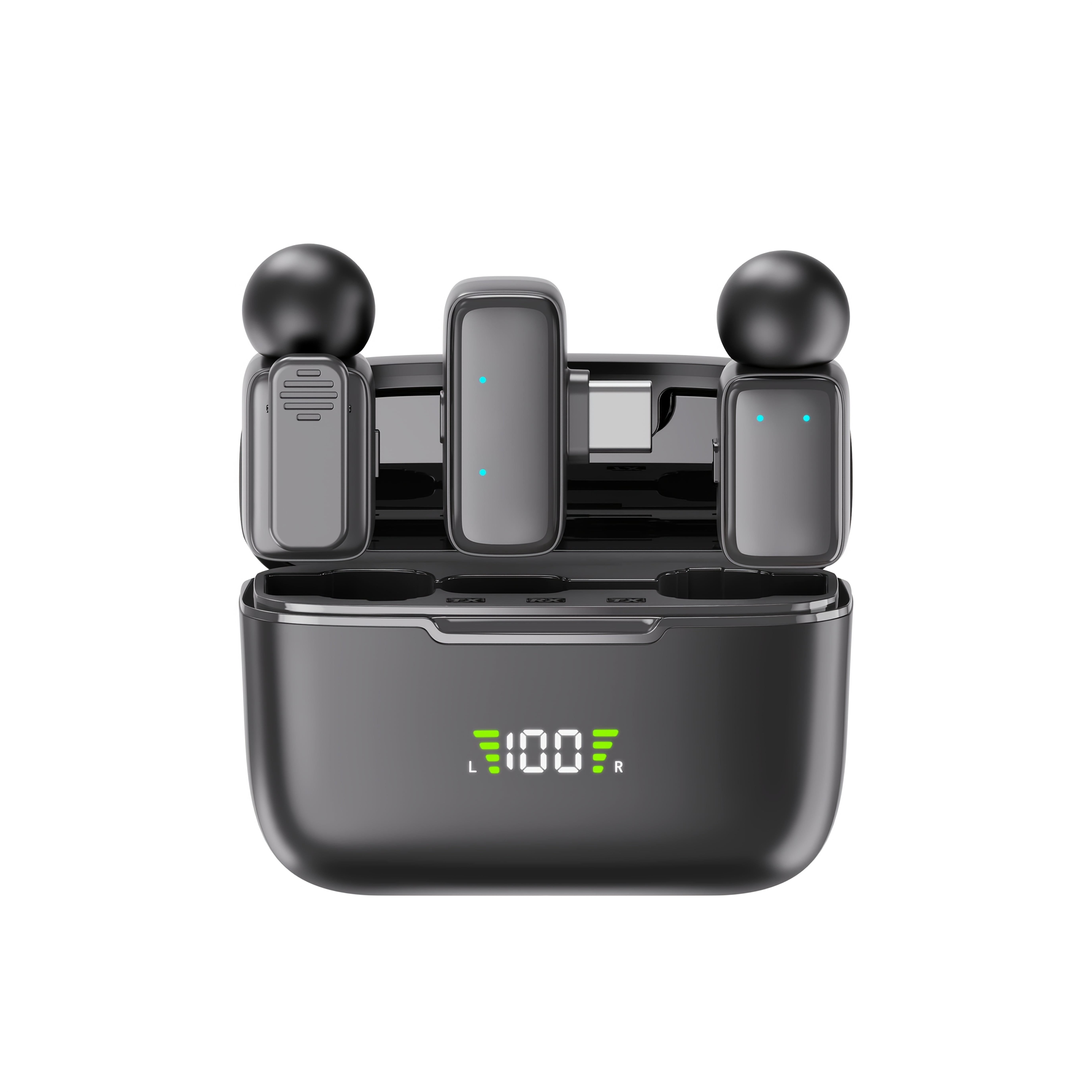 Wireless Clip-On Mini Microphone with Charging Case - Portable Lavalier Mic for Vlogging, Streaming, Podcasts & Meetings