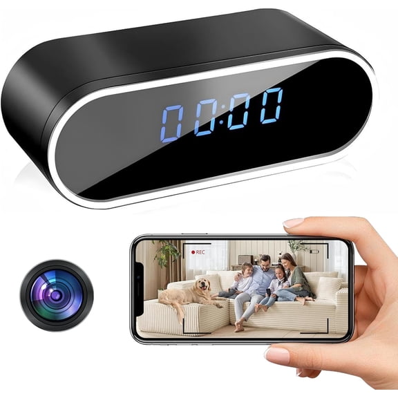 Wireless Clock Camera Spy HD 1080P Security Nanny Cams with Night Vison and Motion Detection for Home/Office/ Baby/Elder/Pet Care