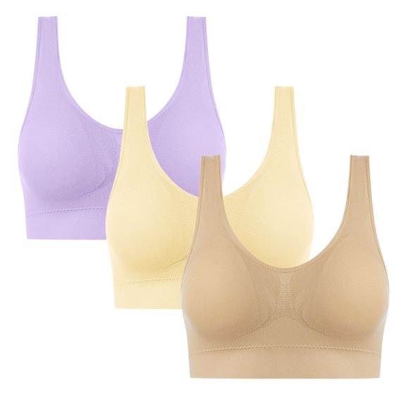 Wireless Comfort Bra for Women with Removable Padding, Soft Breathable Fabric, Wide Straps and U-Shape Back for Daily Wear and Sleep