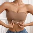 thumbnail image 1 of Wireless Comfy Bra for Women Women's Solid Color Sexy Seamless Push-Up U-Shaped Underwear Everyday Bras Coffee M, 1 of 8