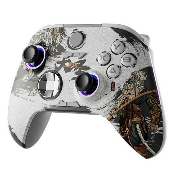 Wireless Game Controller with Hall Joystick Hall Trigger RGB Lighting for Switch/PC/Android/iOS-Grey