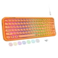 thumbnail image 1 of Wireless Computer Keyboard with RGB Backlit, Tri-Mode Bluetooth 5.0/USB-C/2.4GHz Gaming Keyboard, Full Size Layout, Ergonomic Curved Design for Windows Mac PC Gamers & Office, 1 of 7