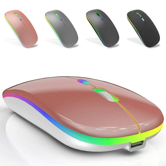 Wireless Computer Mouse 2.4G Portable Slim Mouse with Receiver Less Noise for Laptop Optical Mouse(Rose Gold)