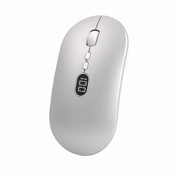 Wireless Computer Mouse with Battery Level Visible Rechargeable 2.4G Portable USB Mouse Silent Click for PC Laptop B