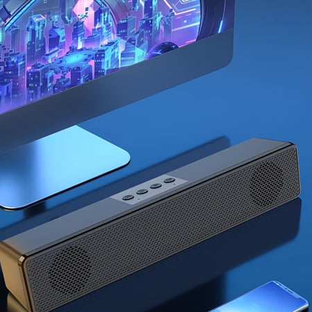 Wireless Connection Soundbar Speaker, Portable Speaker, Soundbar Suitable for Computer Desktops and Laptops. Rechargeable Soundbar Supports TF Card and USB Flash Drive Input