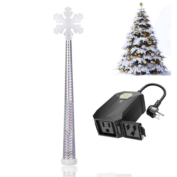Wireless Control Outlet with Magic Wand, Wireless Remote Control Outlet for Christmas String Lights and Decorations Lights, Remote Magic Wand Switch Kit with Music, Ideas for Friends/Family
