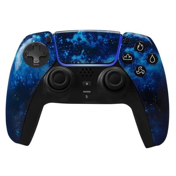 Wireless Controller Compatible with P5/P5 Pro/P5 Slim/PC,with 1500mAh Battery,Dual Vibration,6-Axis Motion Control,Speaker,3.5mm Audio Jack,Blue Starry Sky