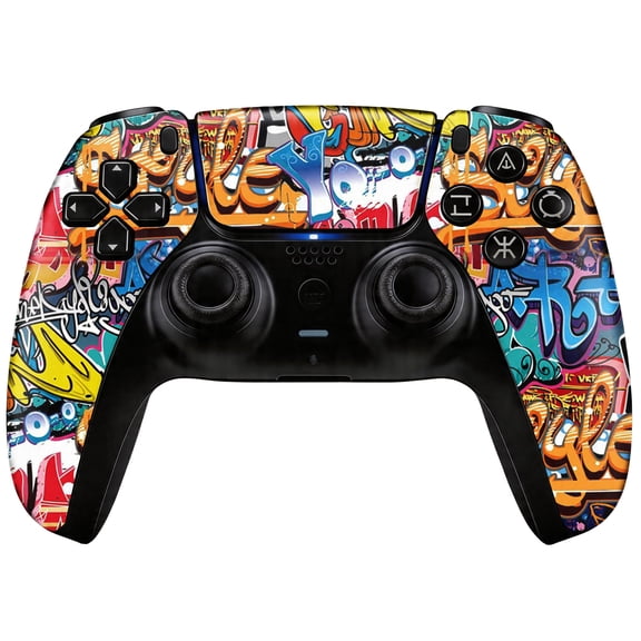 Wireless Controller Compatible with P5/P5 Pro/P5 Slim/PC,with 1500mAh Battery,Dual Vibration,6-Axis Motion Control,Speaker,3.5mm Audio Jack,Letter Graffiti