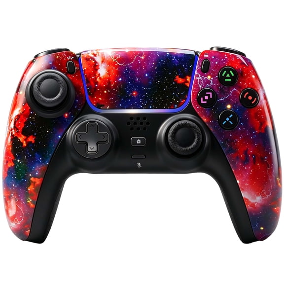 Wireless Controller Compatible with P5/P5 Pro/P5 Slim/PC,with 1500mAh Battery,Dual Vibration,6-Axis Motion Control,Speaker,3.5mm Audio Jack,Red Starry Sky