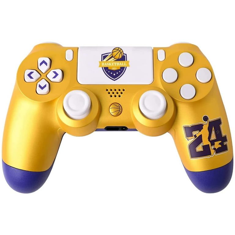Custom Wireless Un-modded Pro Controller Compatible with PS5 Exclusive Unique Design (Gold Thunder)